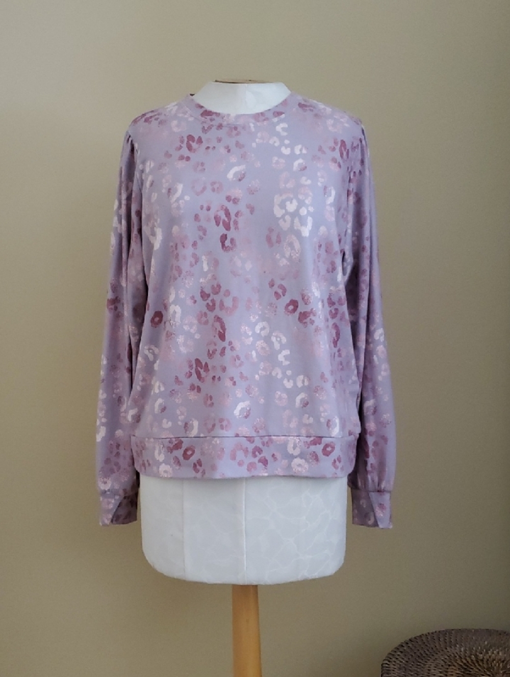 P.J. Salvage Lavender Leopard Print Pullover